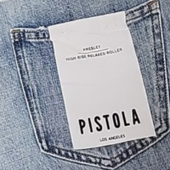 NEW Pistola Presley High Rise Relaxed Roller Jean Distressed Straight Leg Luxury - Picture 13 of 14